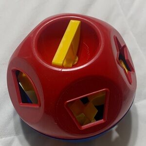 Vintage Tupperware Red and Yellow Shape Sorter Toy